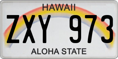 HI license plate ZXY973