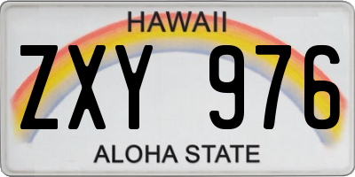 HI license plate ZXY976