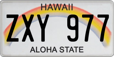 HI license plate ZXY977