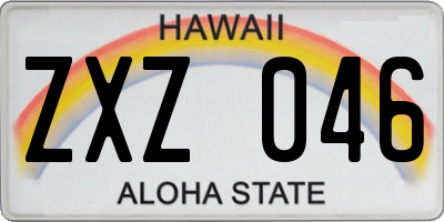 HI license plate ZXZ046