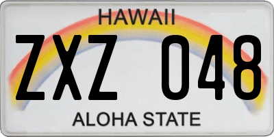 HI license plate ZXZ048
