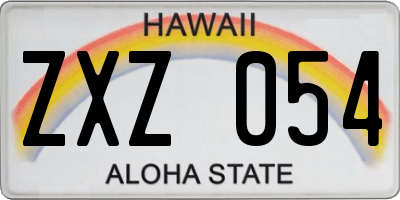 HI license plate ZXZ054