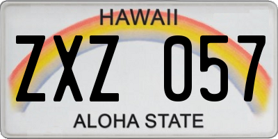 HI license plate ZXZ057