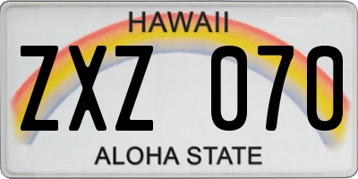HI license plate ZXZ070