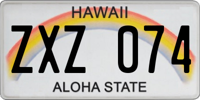 HI license plate ZXZ074