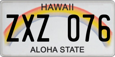 HI license plate ZXZ076