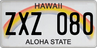 HI license plate ZXZ080