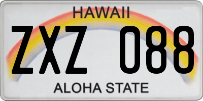 HI license plate ZXZ088