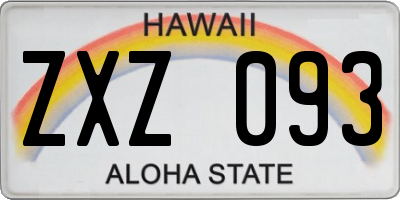HI license plate ZXZ093