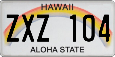 HI license plate ZXZ104