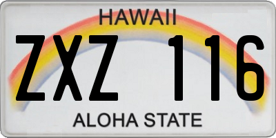 HI license plate ZXZ116