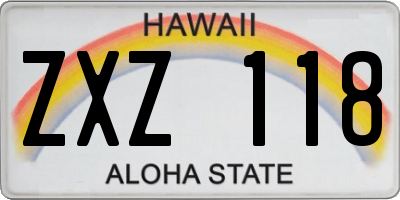 HI license plate ZXZ118