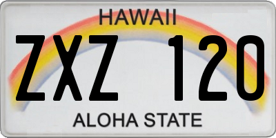 HI license plate ZXZ120