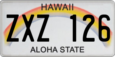 HI license plate ZXZ126