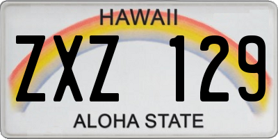 HI license plate ZXZ129