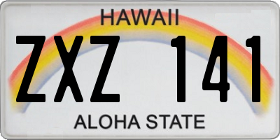 HI license plate ZXZ141