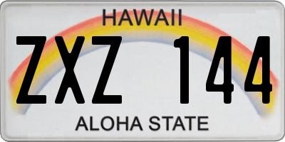 HI license plate ZXZ144