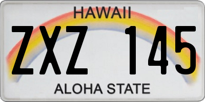 HI license plate ZXZ145
