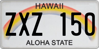 HI license plate ZXZ150