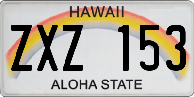 HI license plate ZXZ153