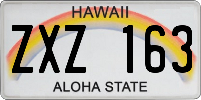 HI license plate ZXZ163
