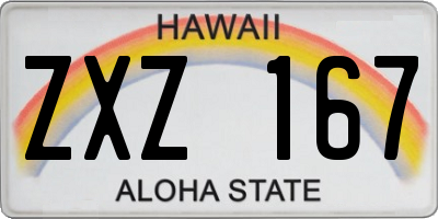 HI license plate ZXZ167