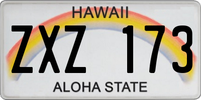 HI license plate ZXZ173