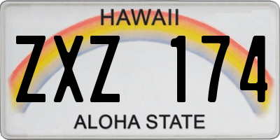 HI license plate ZXZ174