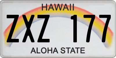HI license plate ZXZ177