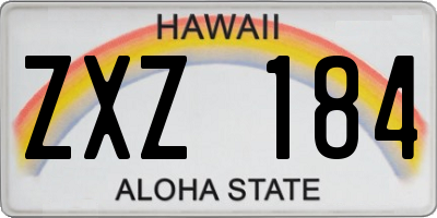HI license plate ZXZ184