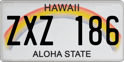 HI license plate ZXZ186