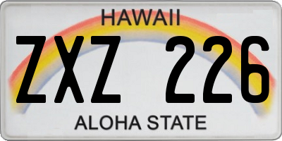 HI license plate ZXZ226