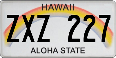 HI license plate ZXZ227