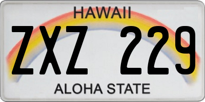 HI license plate ZXZ229