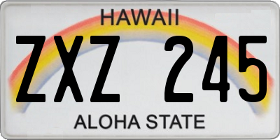 HI license plate ZXZ245