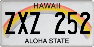 HI license plate ZXZ252