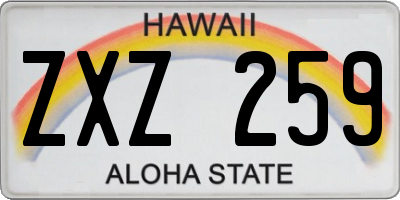 HI license plate ZXZ259