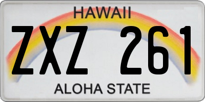 HI license plate ZXZ261