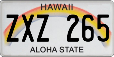 HI license plate ZXZ265