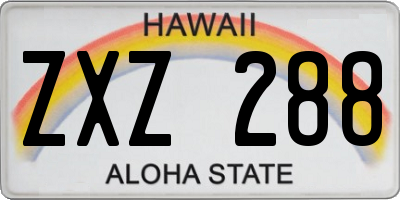 HI license plate ZXZ288