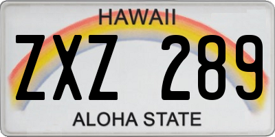 HI license plate ZXZ289