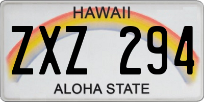 HI license plate ZXZ294