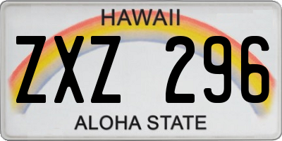 HI license plate ZXZ296