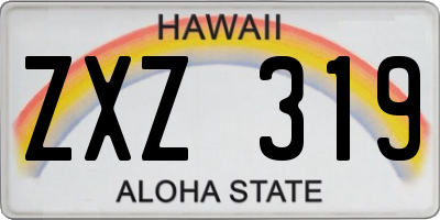 HI license plate ZXZ319
