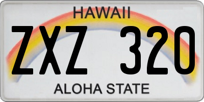 HI license plate ZXZ320