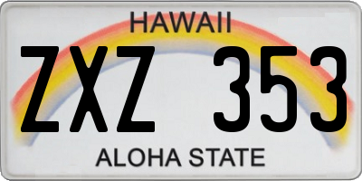 HI license plate ZXZ353