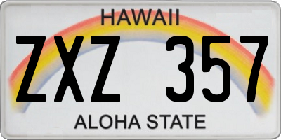 HI license plate ZXZ357