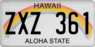 HI license plate ZXZ361