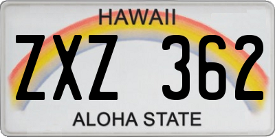 HI license plate ZXZ362