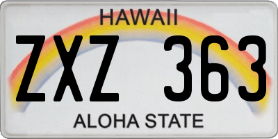 HI license plate ZXZ363